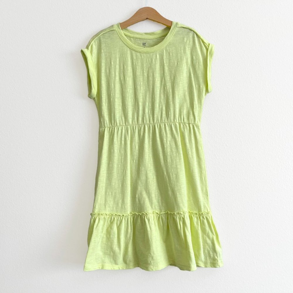 Gap Girls Slub Cotton Dress Neon Yellow size M